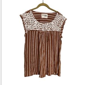 Savanna Jane Embroidered Neckline Blouse Medium